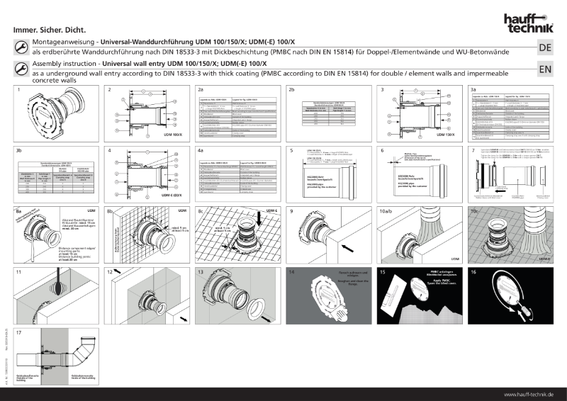 Universal Wall Entry - UDME100/300 Assembly Instructions