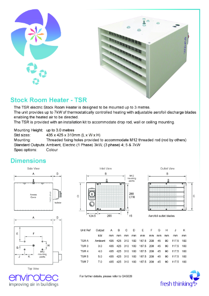 Stock Room Heater - TSR