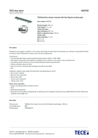 TECEdrainline datasheet