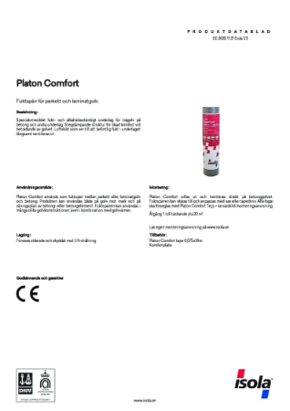 Platon Comfort - Datablad