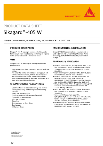 Product Data Sheet - Sikagard 405W
