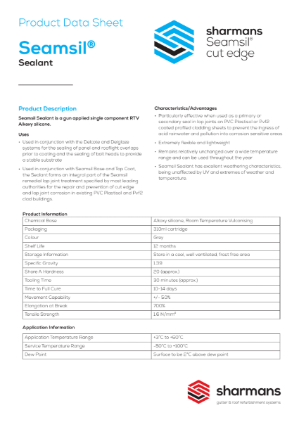 Seamsil 100 product data sheet