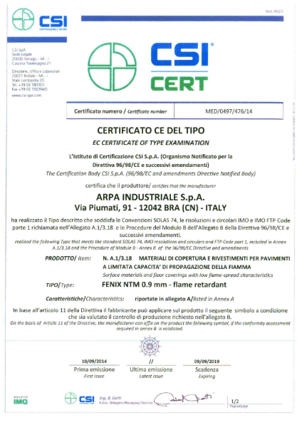 FENIX NTM - IMO Certification