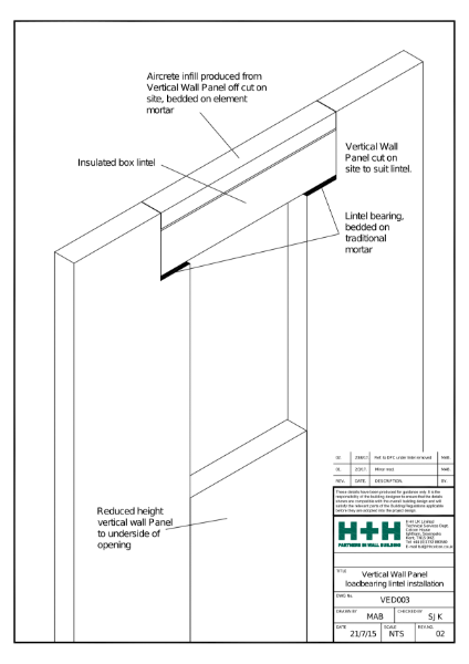 H+H - Celcon Vertical Wall Panel Typical Details