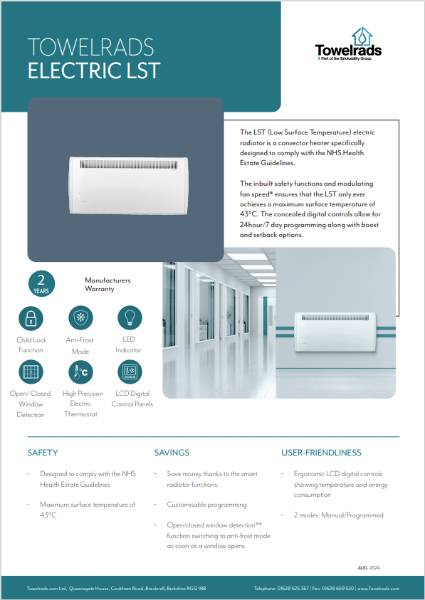 Electric LST Panel Heater Data Sheet 2025
