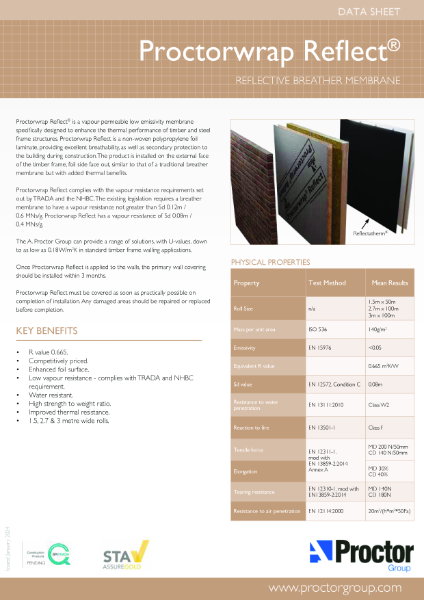 Proctorwrap Reflect and Reflectatherm Plus Data Sheet