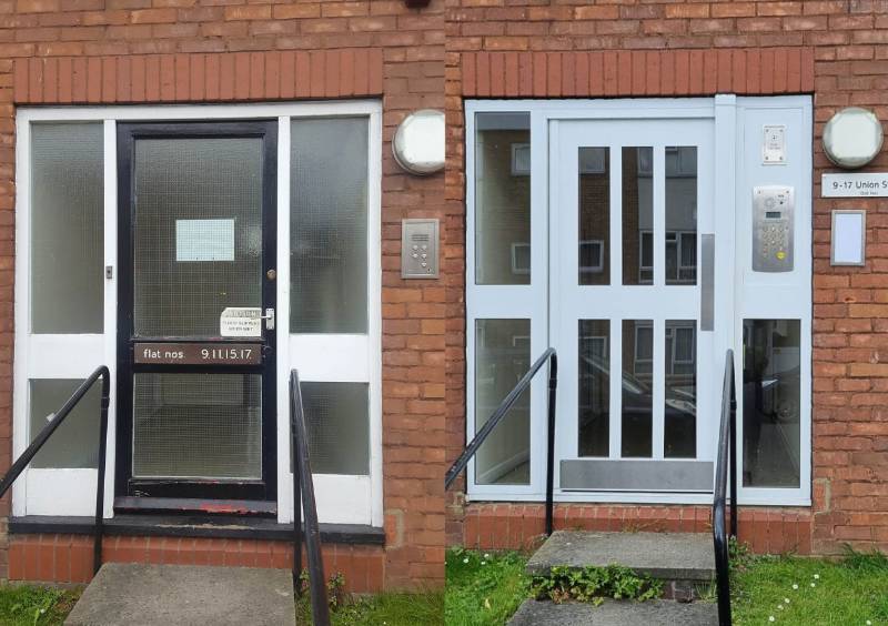 Installing Intelligent entry doorsets for communal housing project