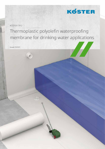 Koster TPO Membrane for use in Drinking water applications