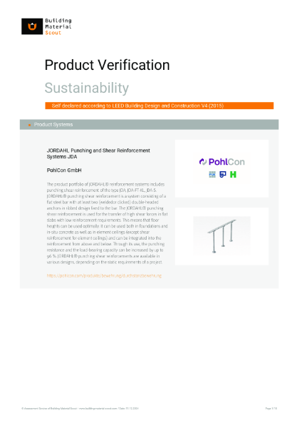 LEED Assessment Jordahl Punching Shear Reinforcement JDA