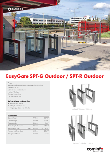Easygate SPT outdoor datasheet.