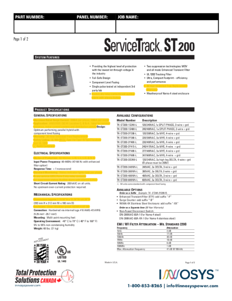 ST200 Datasheet