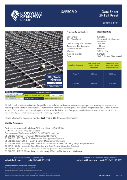 Safegrid 20BP 25x3 Serrated