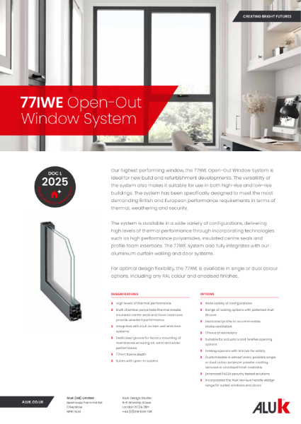 AluK 77IWE Window System Datasheet Open Out