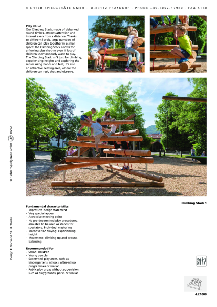 Timberplay Climbing Structure Frames - Climbing Stack - Datasheet