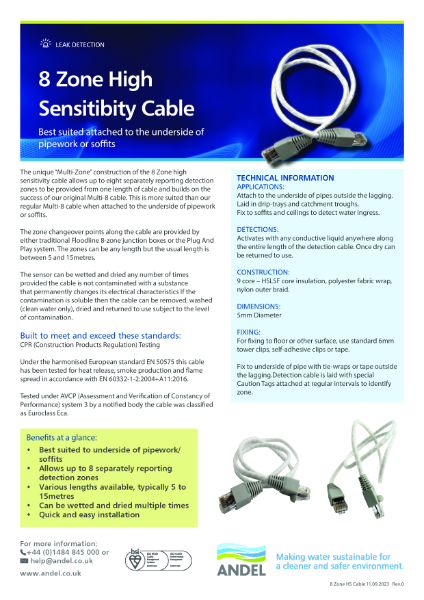 Multi 8 Zone High Sensitivity Cable