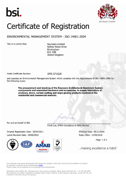 ISO 14001:2004 Certificate