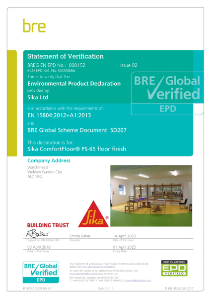 EPD - Sika ComfortFloor PS-65