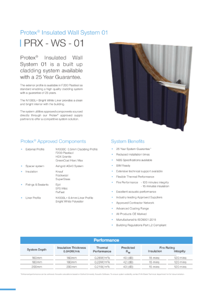 PRX-WS-01 Wall System Data Sheet