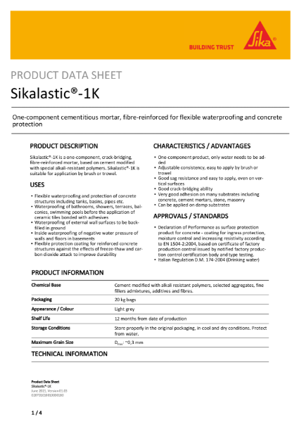 Sikalastic-1K PDS