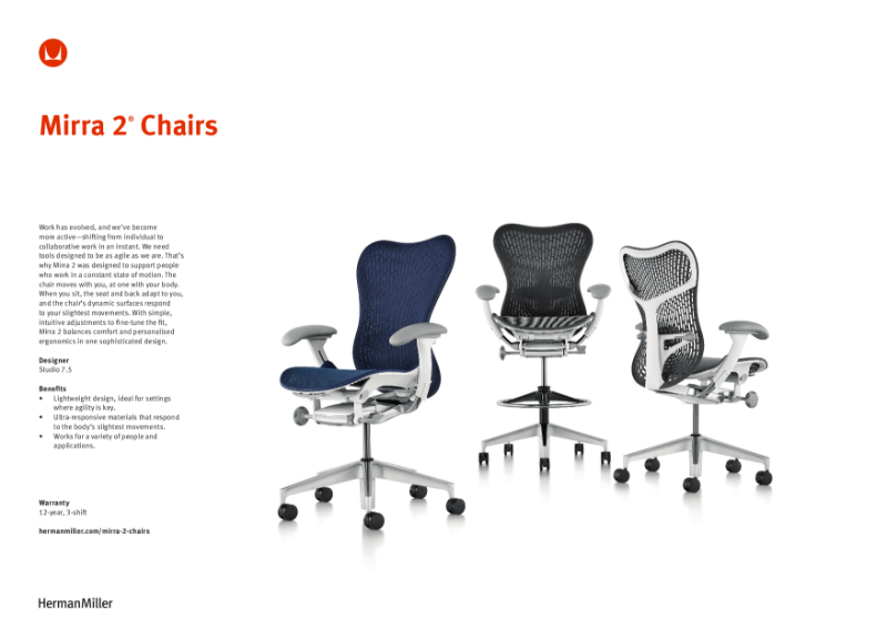 Mirra 2 Chair - Product Sheet