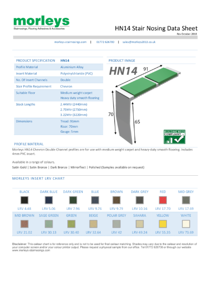 HN14 Chevron Double Channel Stair Nosing / Stair  Edging for Carpet