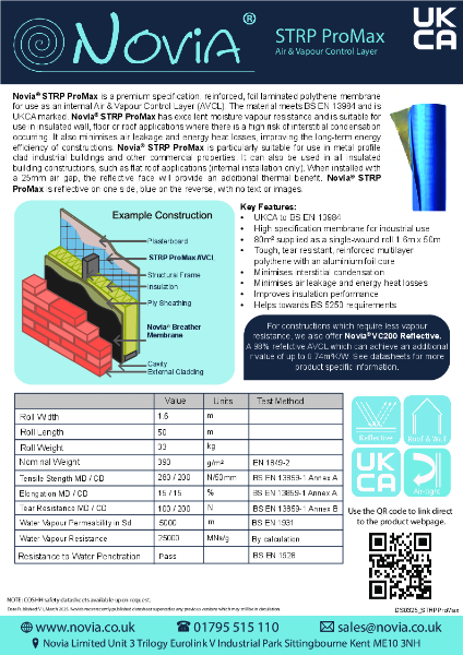 Novia STRP ProMax Air & Vapour Control Layer