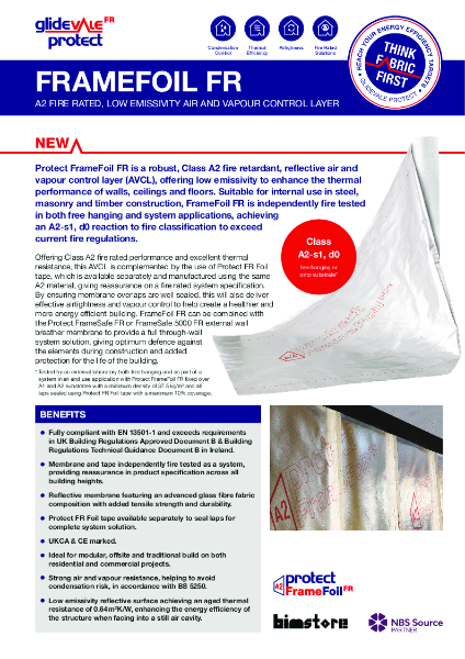 Protect FrameFoil FR - Class A2 Fire Retardant Reflective Air & Vapour Control Layer