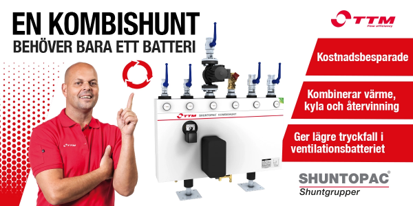 Energibesparande kombishuntar som kombinerar värme, kyla och återvinning