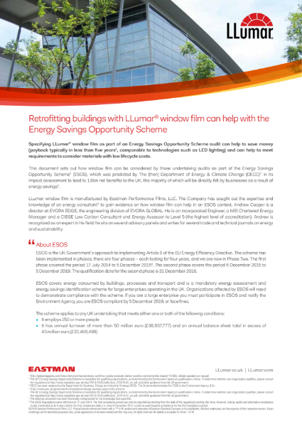 LLumar window films and ESOS