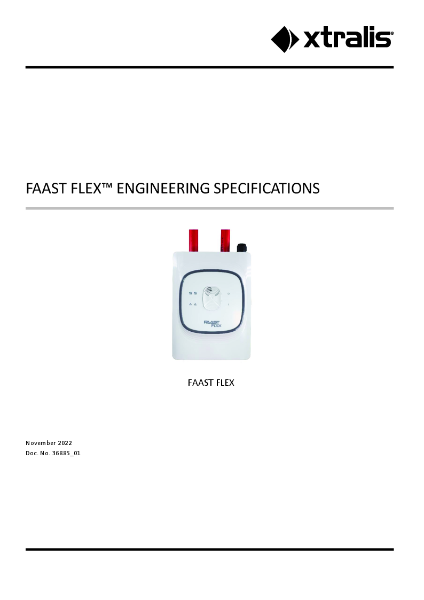 XTRALIS FAAST Flex 1 and 2 Pipe Aspirating Smoke Detection Engineering Specification