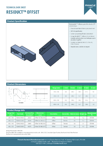 ResiDUCT Datasheet - Offset