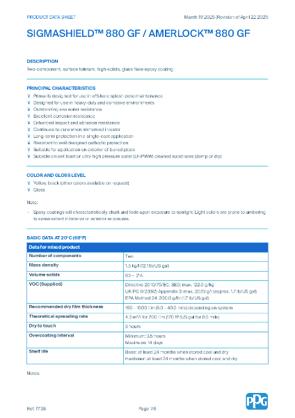 SIGMASHIELD™ 880 GF / AMERLOCK™ 880 GF