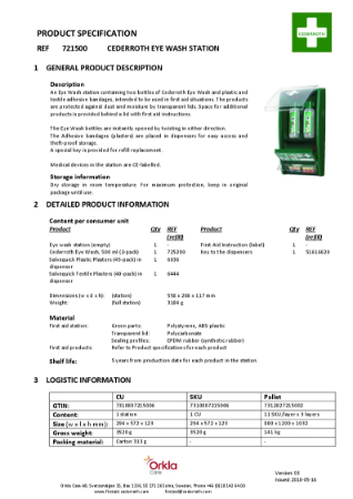 Product specification REF 721500