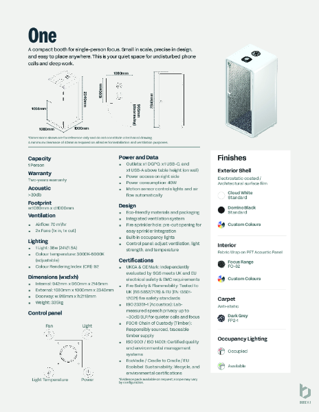 Bureau_One Spec Sheet_ UK