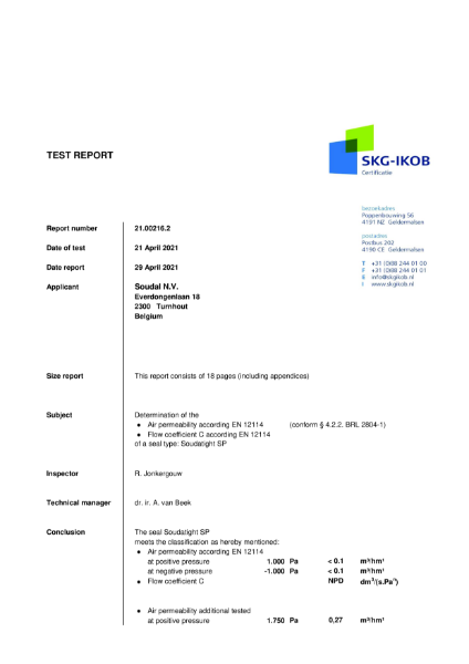 Test Report - Soudatight SP