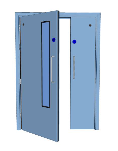 Dfendoor Unequal Pair Door - PVC Postformed Severe Duty Doorset