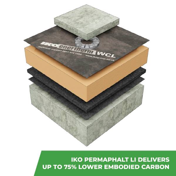 Up To 75% Lower Embodied Carbon - IKO Permaphalt LI Inverted Mastic Asphalt Roofing System - Heritage Project Friendly - Mastic asphalt roofing