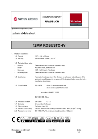 12mm Robusto Aqua 4V Spec Sheet