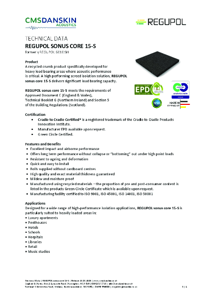 REGUPOL sonus core 15-S (REGUPOL 6010 SH 15mm) - TD-en-UK Release 23 01 2026