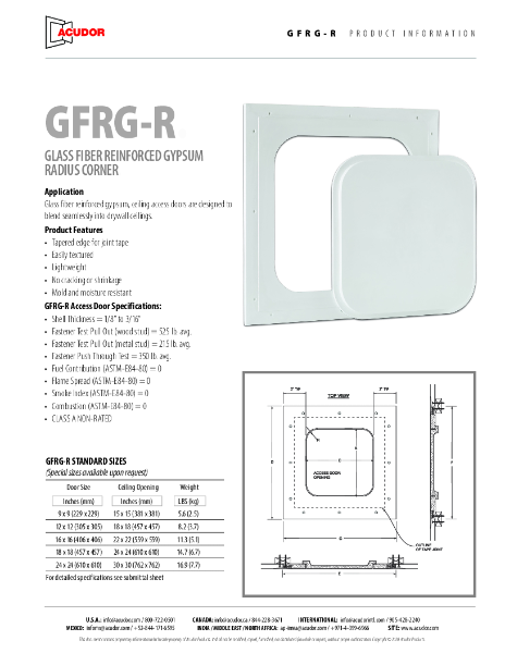 GFRG-R Product Sheet