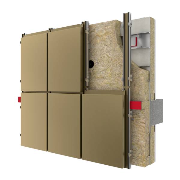 Proteus SR ACM Metal (Secret Fix Metal Rainscreen System)  - Drained and Back-ventilated Cladding