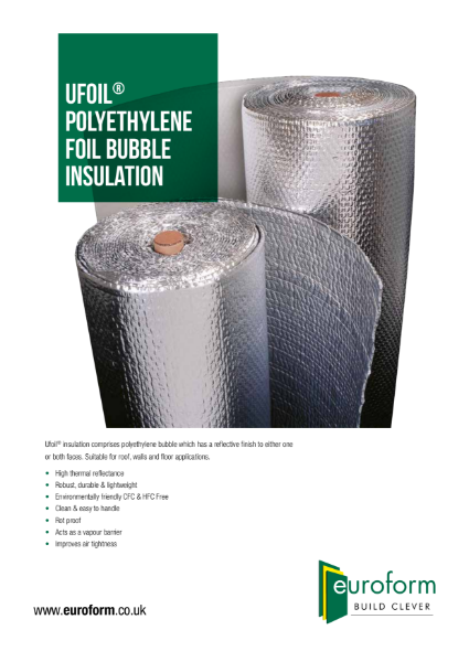 Ufoil Bubble Insulation Leaflet