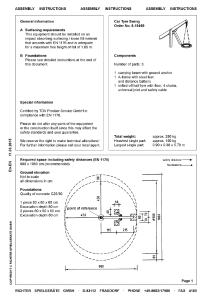 Timberplay Swings - Car Tyre Swing - Installation Instructions