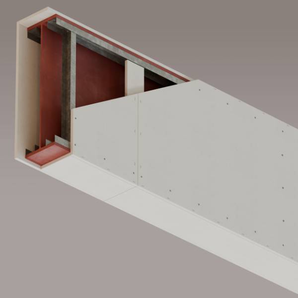 4 Sided Beam Protection up to 2000 mm Deep. Board To Framed Casing Fix – ST VLUX-020S