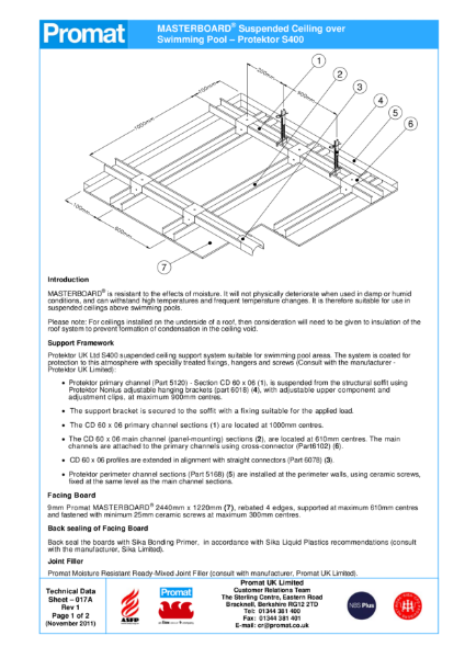 MASTERBOARD Swimming Pool Ceiling Protektor System