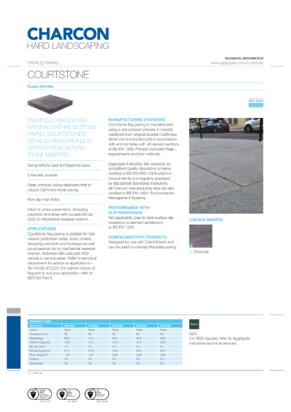 Charcon Courtstone flag paving