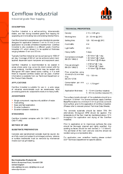 Cemflow Industrial TDS