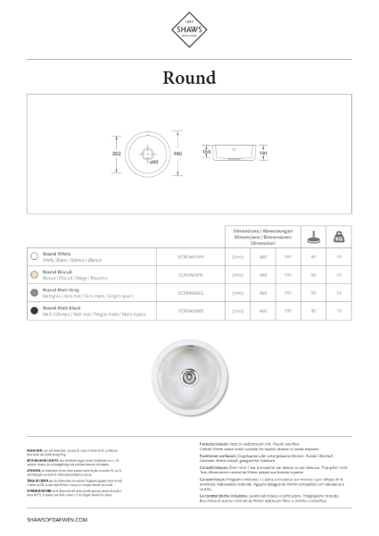 Round Kitchen Sink - PDS