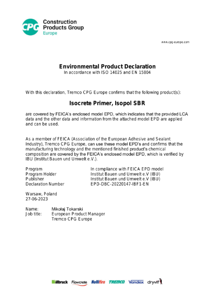 CPG EPD Dispersion-based products, group 2 