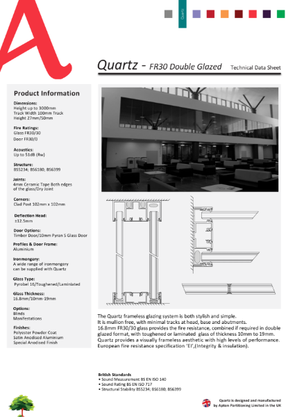 Apton Quartz FR 30-30 Double Glazed